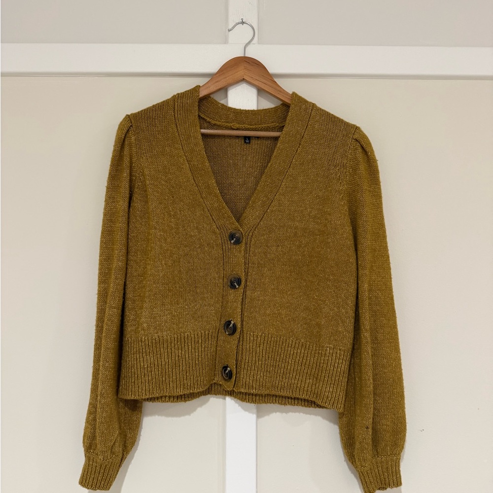 Who What Wear Golden Cardigan Sweater